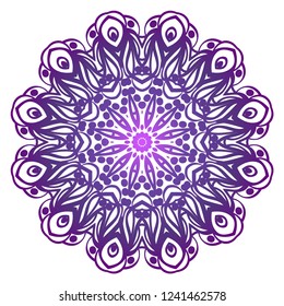 Beautiful round flower mandala. Vector illustration. Abstract.