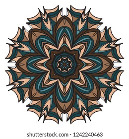 Beautiful round flower mandala. Vector illustration. Abstract