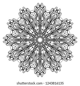 Beautiful round flower mandala. Vector illustration. Abstract.