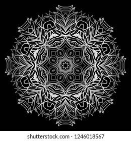 Beautiful round flower mandala. Vector illustration. Abstract