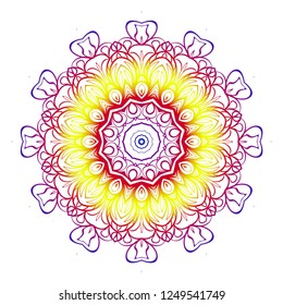Beautiful round flower mandala. Vector illustration. Abstract.
