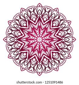 Beautiful round flower mandala. Vector illustration. Abstract