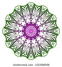 Beautiful round flower mandala. Vector illustration. Abstract