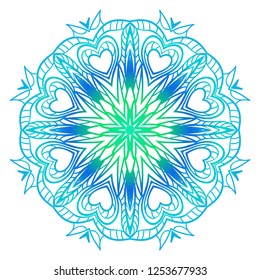 Beautiful round flower mandala. Vector illustration. Abstract