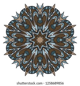 Beautiful round flower mandala. Vector illustration. Abstract