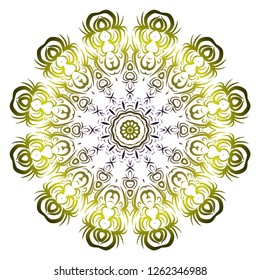Beautiful round flower mandala. Vector illustration. Abstract