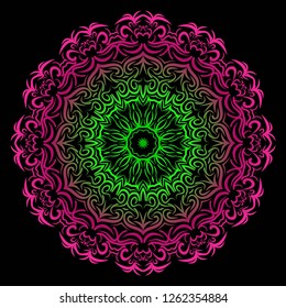 Beautiful round flower mandala. Vector illustration. Abstract
