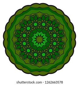Beautiful round flower mandala. Vector illustration. Abstract