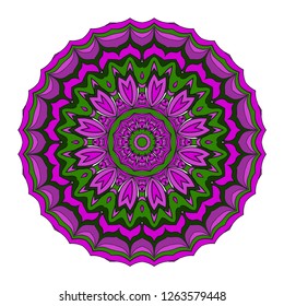 Beautiful round flower mandala. Vector illustration. Abstract
