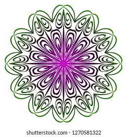 Beautiful round flower mandala. Vector illustration. Abstract