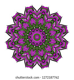 Beautiful round flower mandala. Vector illustration. Abstract