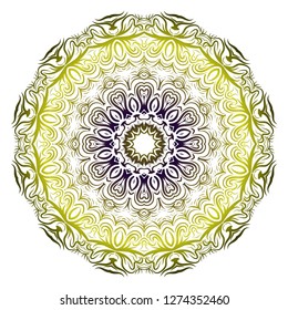 Beautiful round flower mandala. Vector illustration. Abstract