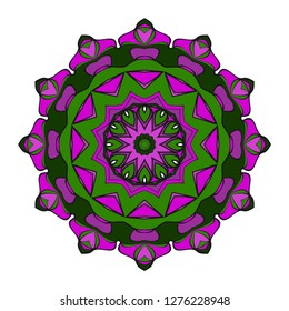 Beautiful round flower mandala. Vector illustration. Abstract