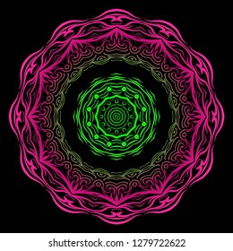 Beautiful round flower mandala. Vector illustration. Abstract