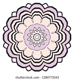 Beautiful round flower mandala. Vector illustration. Abstract