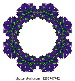 Beautiful round flower mandala. Vector illustration. Abstract