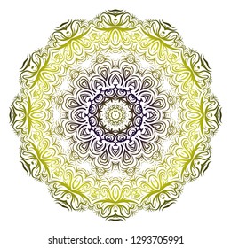Beautiful round flower mandala. Vector illustration. Abstract