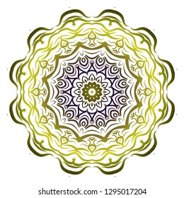 Beautiful round flower mandala. Vector illustration. Abstract