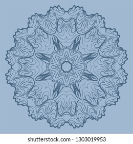 Beautiful Round Flower Mandala. Vector Illustration. For Coloring Book, Greeting Card, Invitation, Tattoo. Pastel color.