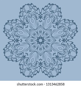 Beautiful Round Flower Mandala. Vector Illustration. For Coloring Book, Greeting Card, Invitation, Tattoo. Pastel color.