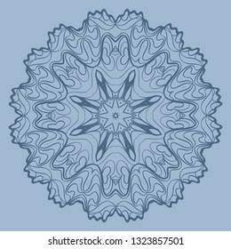 Beautiful Round Flower Mandala. Vector Illustration. For Coloring Book, Greeting Card, Invitation, Tattoo. Pastel color.