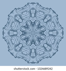 Beautiful Round Flower Mandala. Vector Illustration. For Coloring Book, Greeting Card, Invitation, Tattoo. Pastel color.