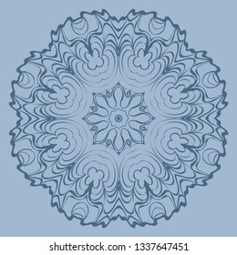 Beautiful Round Flower Mandala. Vector Illustration. For Coloring Book, Greeting Card, Invitation, Tattoo. Pastel color.