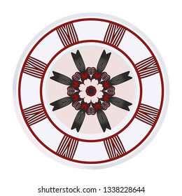Beautiful Round Flower Mandala. Vector Illustration. For Coloring Book, Greeting Card, Invitation, Tattoo.