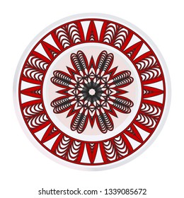 Beautiful Round Flower Mandala. Vector Illustration. For Coloring Book, Greeting Card, Invitation, Tattoo.