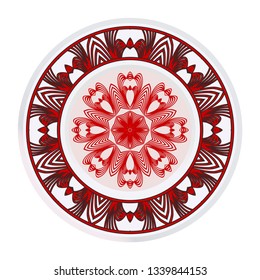 Beautiful Round Flower Mandala. Vector Illustration. For Coloring Book, Greeting Card, Invitation, Tattoo.