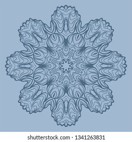 Beautiful Round Flower Mandala. Vector Illustration. For Coloring Book, Greeting Card, Invitation, Tattoo. Pastel color.