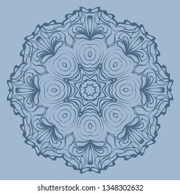 Beautiful Round Flower Mandala. Vector Illustration. For Coloring Book, Greeting Card, Invitation, Tattoo. Pastel color.