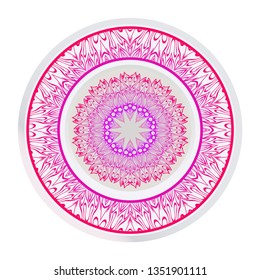 Beautiful Round Flower Mandala. Vector Illustration. For Coloring Book, Greeting Card, Invitation, Tattoo