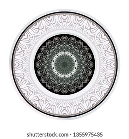 Beautiful Round Flower Mandala. Vector Illustration. For Coloring Book, Greeting Card, Invitation, Tattoo