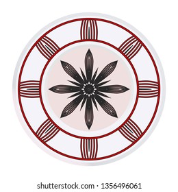 Beautiful Round Flower Mandala. Vector Illustration. For Coloring Book, Greeting Card, Invitation, Tattoo.