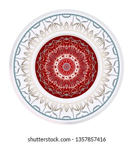 Beautiful Round Flower Mandala. Vector Illustration. For Coloring Book, Greeting Card, Invitation, Tattoo
