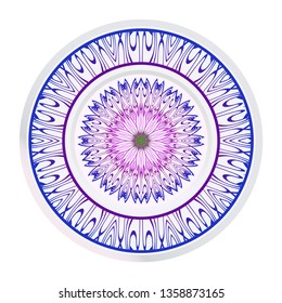 Beautiful Round Flower Mandala. Vector Illustration. For Coloring Book, Greeting Card, Invitation, Tattoo