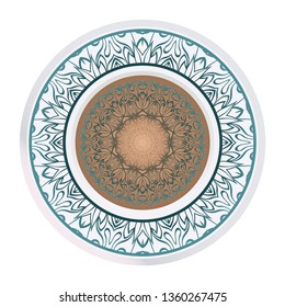 Beautiful Round Flower Mandala. Vector Illustration. For Coloring Book, Greeting Card, Invitation, Tattoo