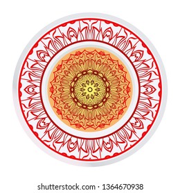 Beautiful Round Flower Mandala. Vector Illustration. For Coloring Book, Greeting Card, Invitation, Tattoo