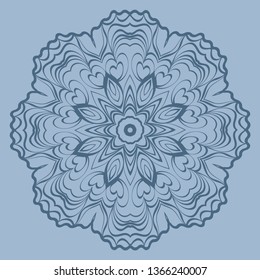 Beautiful Round Flower Mandala. Vector Illustration. For Coloring Book, Greeting Card, Invitation, Tattoo. Pastel color.