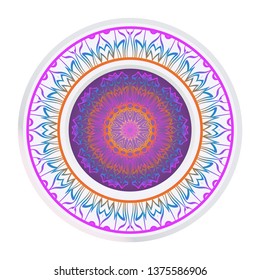 Beautiful Round Flower Mandala. Vector Illustration. For Coloring Book, Greeting Card, Invitation, Tattoo