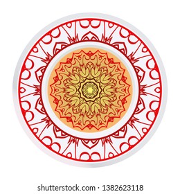 Beautiful Round Flower Mandala. Vector Illustration. For Coloring Book, Greeting Card, Invitation, Tattoo