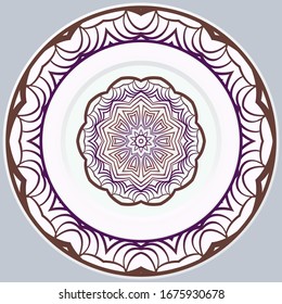 Hermosa Mandala de Flor Redonda. Ilustración vectorial. Para Libros De Colores, Tarjeta De Saludo, Invitación, Tatuaje