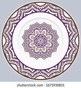 Hermosa Mandala de Flor Redonda. Ilustración vectorial. Para Libros De Colores, Tarjeta De Saludo, Invitación, Tatuaje