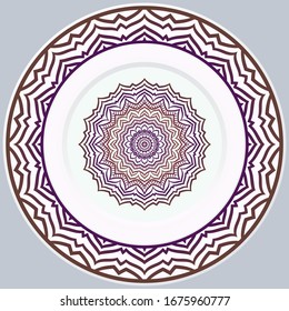 Hermosa Mandala de Flor Redonda. Ilustración vectorial. Para Libros De Colores, Tarjeta De Saludo, Invitación, Tatuaje