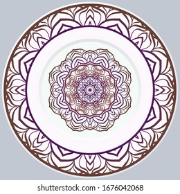 Beautiful Round Flower Mandala. Vector Illustration. For Coloring Book, Greeting Card, Invitation, Tattoo