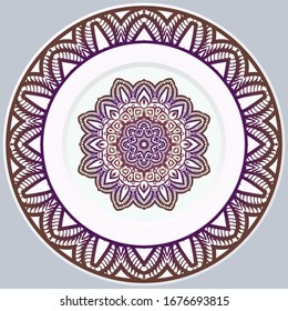 Schöne runde Blume Mandala. Vektorillustration Illustration. Zum Färben von Buch, Grußkarte, Einladung, Tattoo