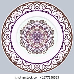 Hermosa Mandala de Flor Redonda. Ilustración vectorial. Para Libros De Colores, Tarjeta De Saludo, Invitación, Tatuaje