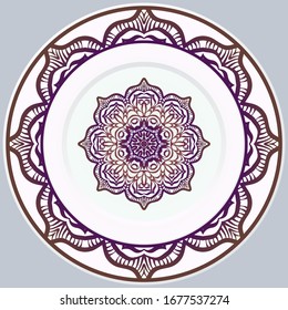Schöne runde Blume Mandala. Vektorillustration Illustration. Zum Färben von Buch, Grußkarte, Einladung, Tattoo