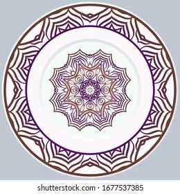 Hermosa Mandala de Flor Redonda. Ilustración vectorial. Para Libros De Colores, Tarjeta De Saludo, Invitación, Tatuaje